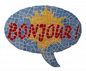La mosaïque "Bonjour" qui ouvre le site viomosaique.
