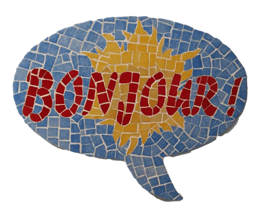 La mosaïque "Bonjour" qui ouvre le site viomosaique.